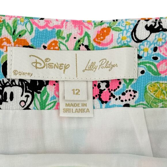Lilly Pulitzer Disney Gardner Skort Skirt Sz 12 Tropical Minnie Mickey Mouse - Picture 6 of 7